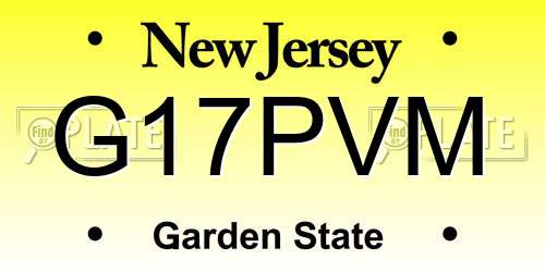 G17PVM New Jersey License Plate