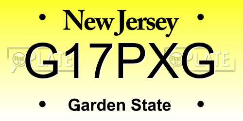 G17PXG New Jersey License Plate