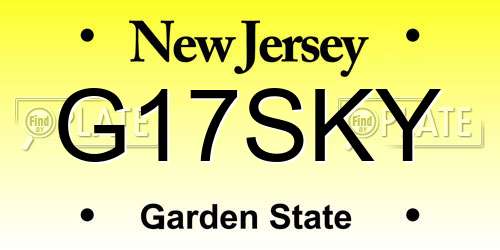 G17SKY New Jersey License Plate