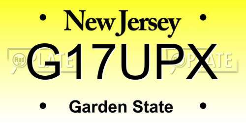 G17UPX New Jersey License Plate