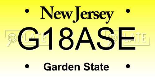 G18ASE New Jersey License Plate