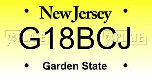 G18BCJ New Jersey License Plate