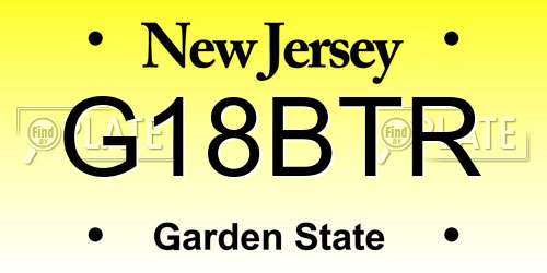 G18BTR New Jersey License Plate
