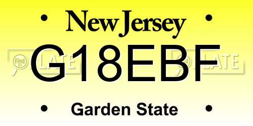 G18EBF New Jersey License Plate
