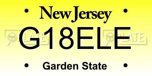 G18ELE New Jersey License Plate