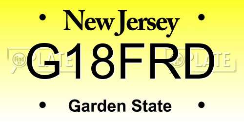 G18FRD New Jersey License Plate