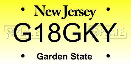 G18GKY New Jersey License Plate