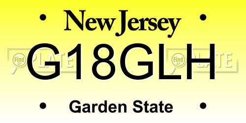 G18GLH New Jersey License Plate