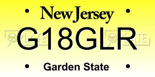 G18GLR New Jersey License Plate