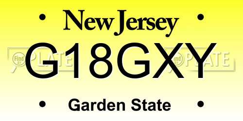 G18GXY New Jersey License Plate
