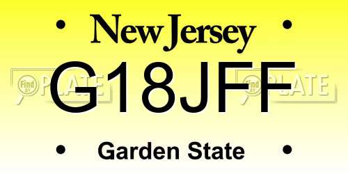 G18JFF New Jersey License Plate