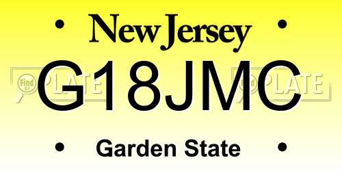 G18JMC New Jersey License Plate