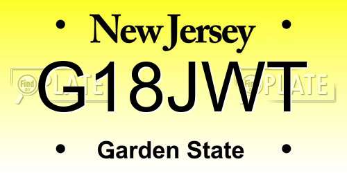 G18JWT New Jersey License Plate