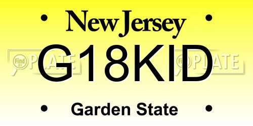 G18KID New Jersey License Plate