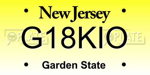 G18KIO New Jersey License Plate