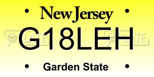 G18LEH New Jersey License Plate