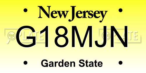G18MJN New Jersey License Plate