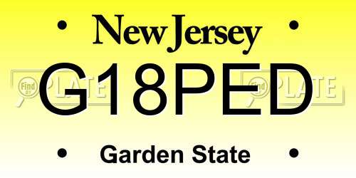 G18PED New Jersey License Plate