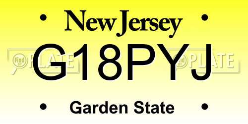 G18PYJ New Jersey License Plate