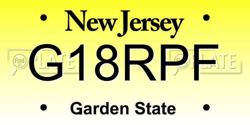 G18RPF New Jersey License Plate