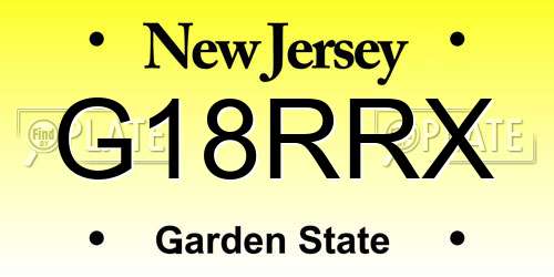 G18RRX New Jersey License Plate