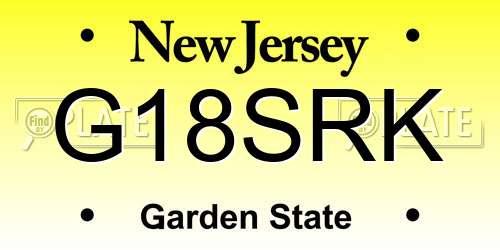 G18SRK New Jersey License Plate
