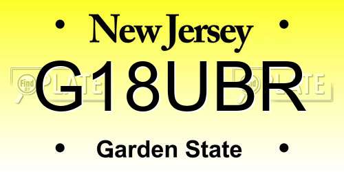 G18UBR New Jersey License Plate