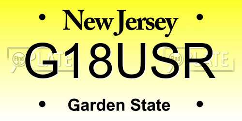G18USR New Jersey License Plate