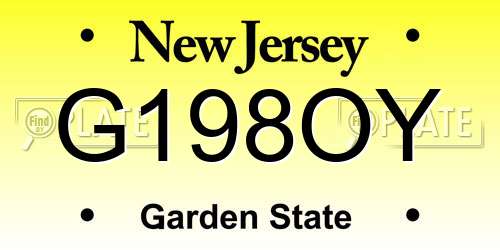 G198OY New Jersey License Plate