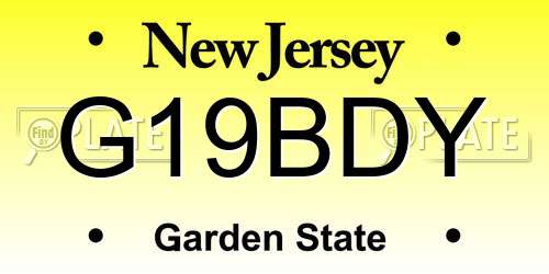 G19BDY New Jersey License Plate