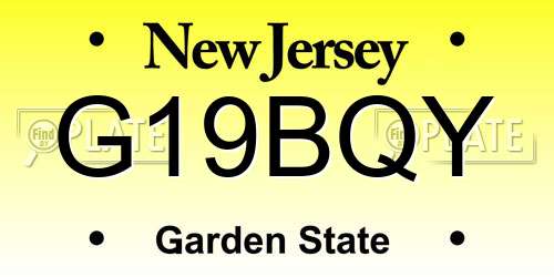 G19BQY New Jersey License Plate