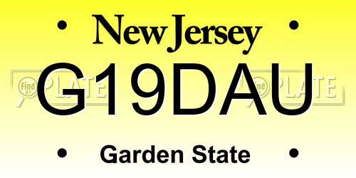 G19DAU New Jersey License Plate
