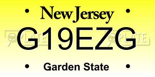 G19EZG New Jersey License Plate