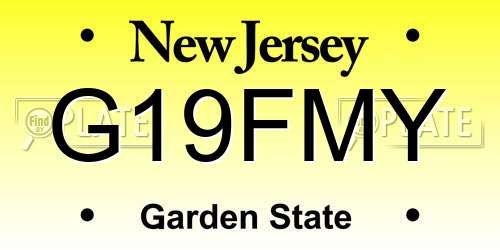 G19FMY New Jersey License Plate