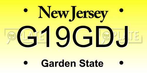 G19GDJ New Jersey License Plate