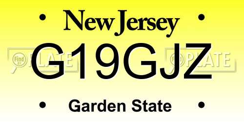 G19GJZ New Jersey License Plate