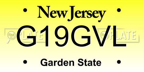 G19GVL New Jersey License Plate