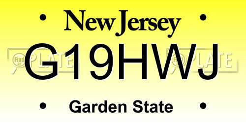 G19HWJ New Jersey License Plate