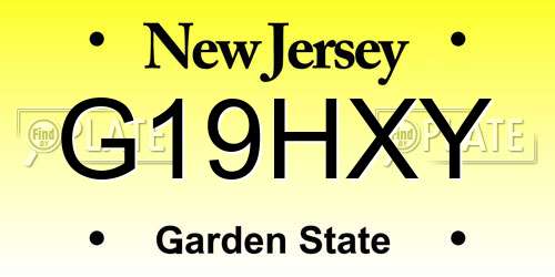 G19HXY New Jersey License Plate