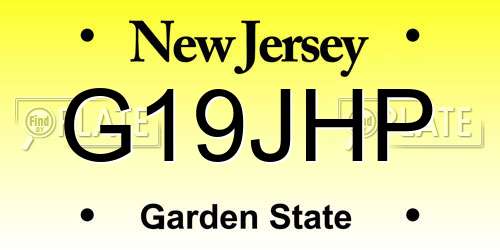 G19JHP New Jersey License Plate