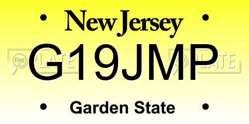 G19JMP New Jersey License Plate