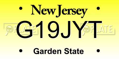 G19JYT New Jersey License Plate
