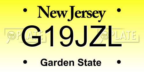 G19JZL New Jersey License Plate
