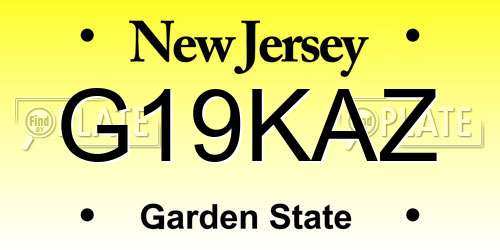 G19KAZ New Jersey License Plate