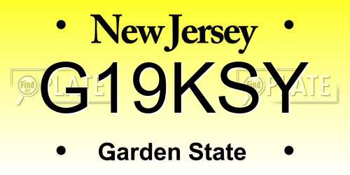 G19KSY New Jersey License Plate
