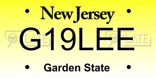 G19LEE New Jersey License Plate