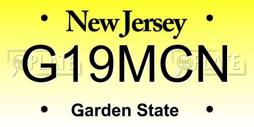 G19MCN New Jersey License Plate