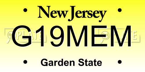 G19MEM New Jersey License Plate