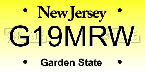 G19MRW New Jersey License Plate