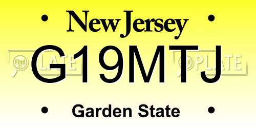 G19MTJ New Jersey License Plate